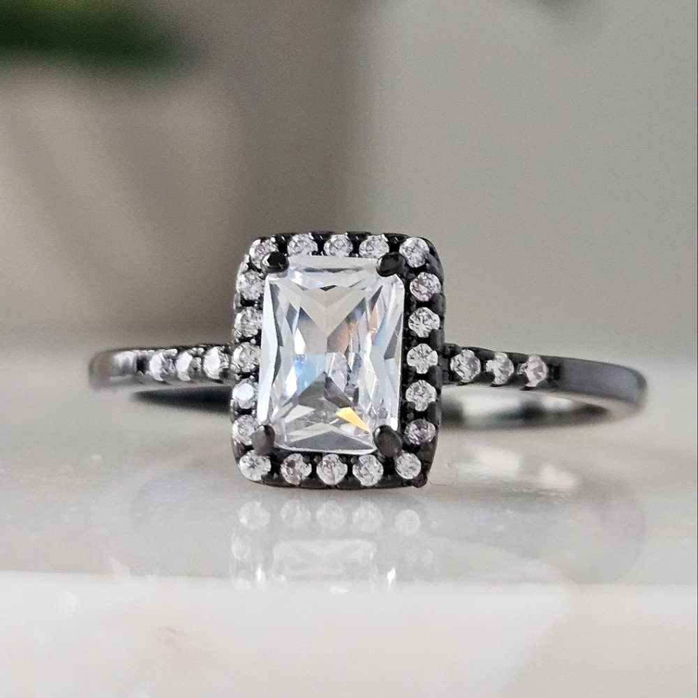 Black Gold ring, size 10, 925 Sterling Silver